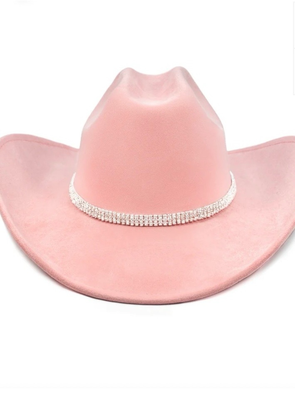 Fluffy Sense Pink Felt Cattleman Sparkling Rhinestone Western Cowboy Hat NWOT